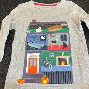 Mini Boden Gray Haunted House with Flaps! Size 6-7